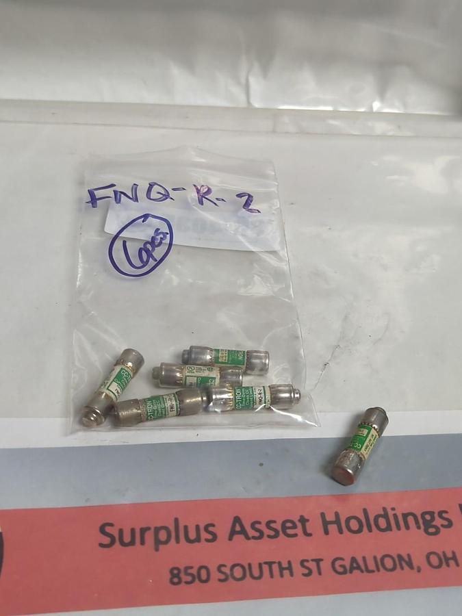 Used COOPER BUSSMANN,FNQ-R-2,CC TRON 2 AMP FUSE LOT OF 6 PRE-OWNED