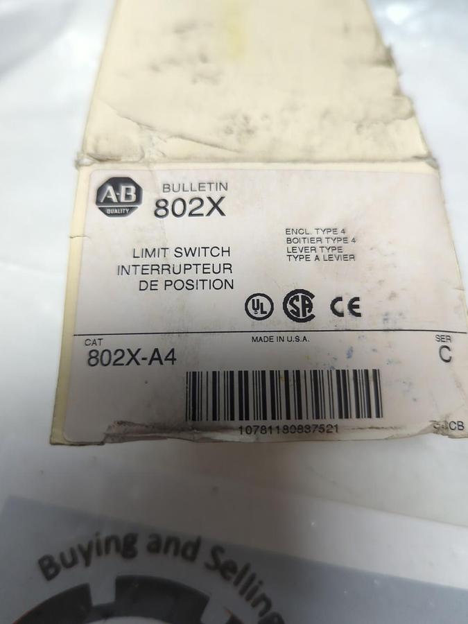ALLEN BRADLEY,802X-A4,LIMIT SWITCH SERIES C TYPE 4 ENCLOSURE  NOS