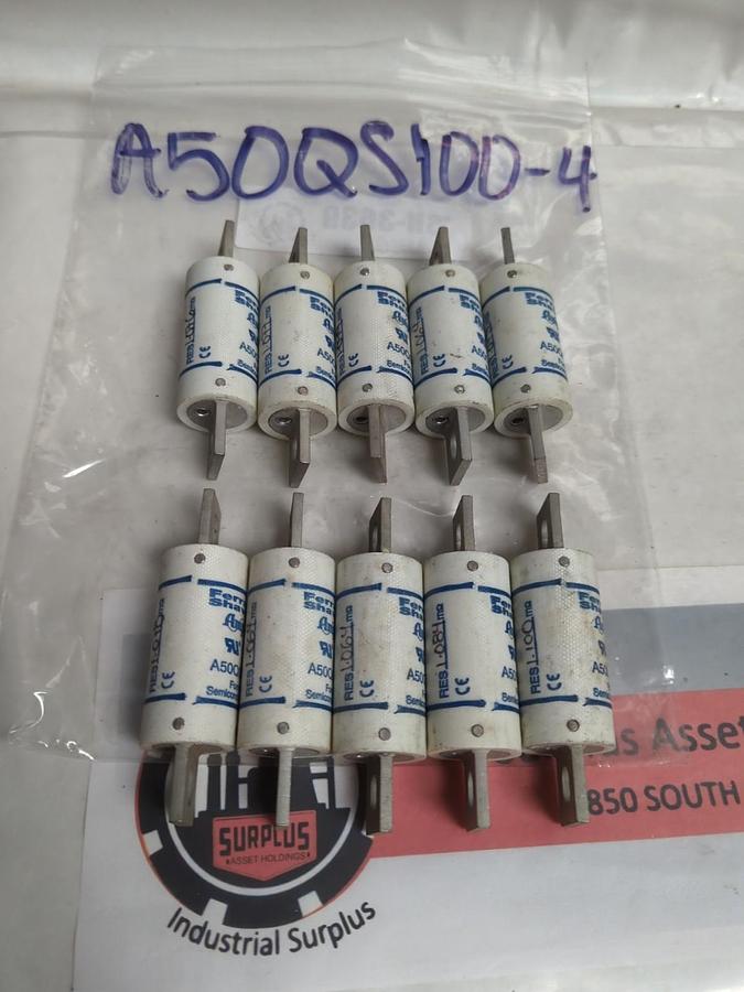 FERRAZ SHAWMUT,A50QS100-4,SEMICONDUCTOR FUSE 100 AMP LOT OF 10 NOS