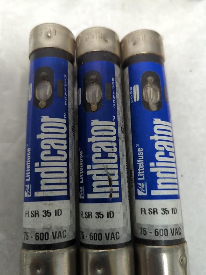 LITTELFUSE,FLSR 35ID,INDICATOR 35 AMP FUSE LOT OF 3 NOS