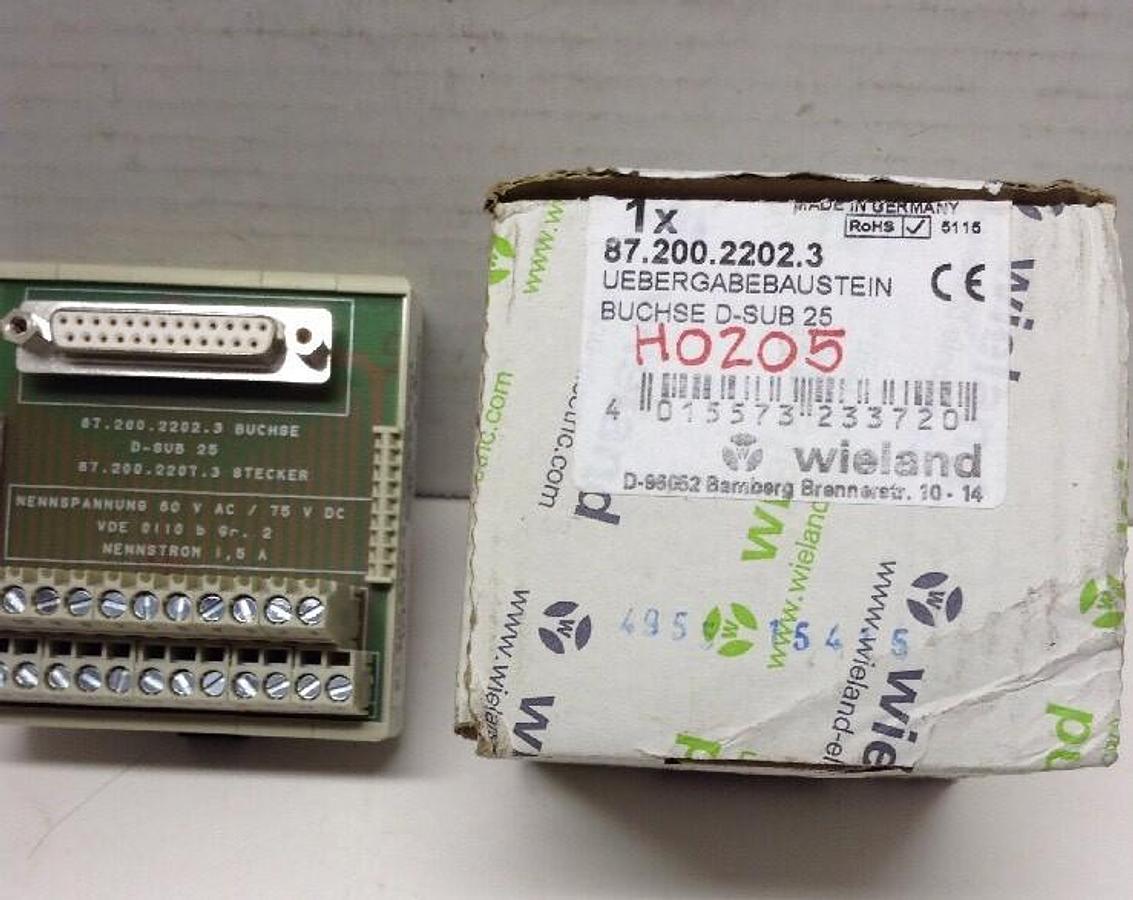 Wieland,87.200.2202.3 D-Sub 25,CONVERSION MODULE 60V AC 1.5A