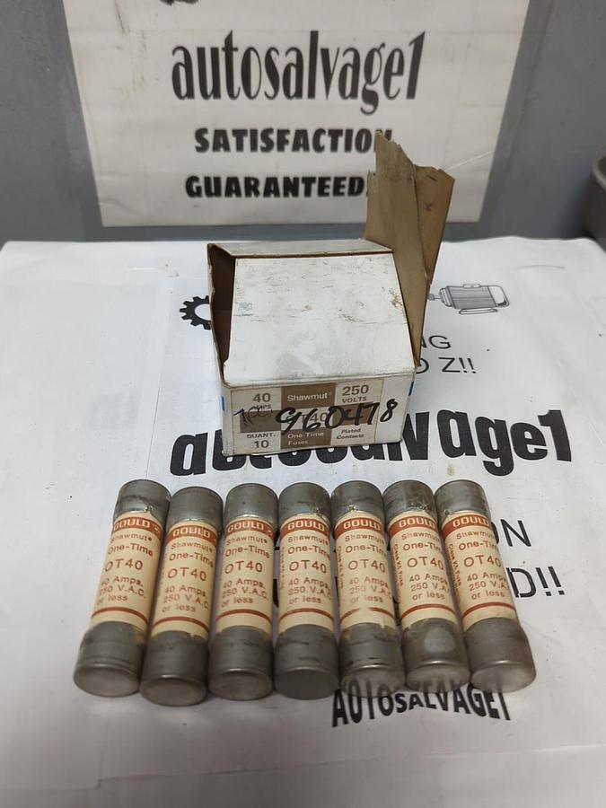 GOULD SHAWMUT,OT40,ONE TIME 40 AMP FUSES BOX OF 7