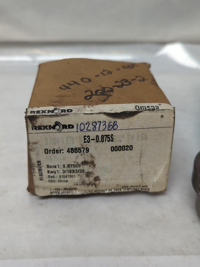 REXNORD,10287368,E3-0.875S 0.875" BORE 3/16" X 3/32" KW NOS