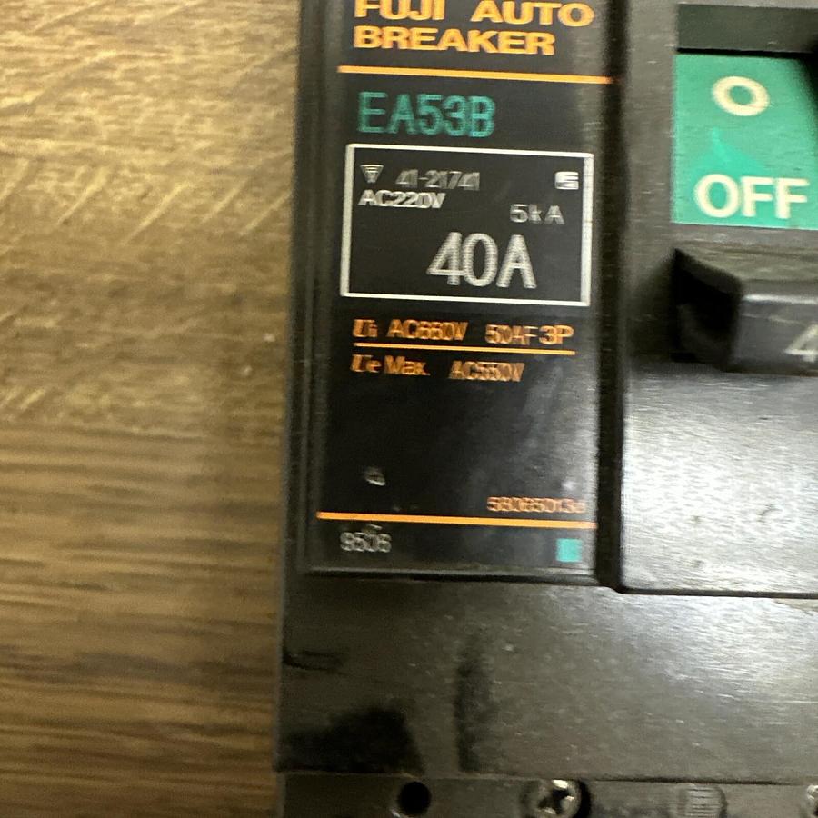 Used Fuji Electric,EA53B-040,Circuit Breaker 40A