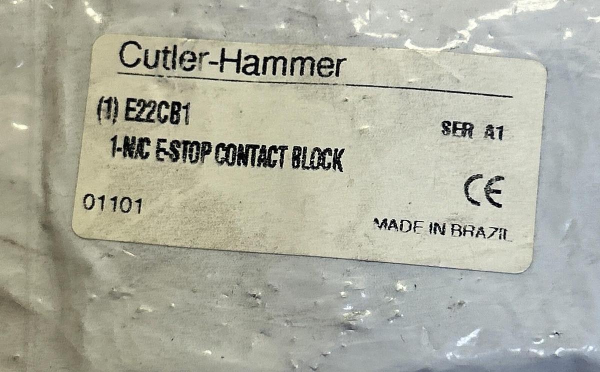 Used CUTLER-HAMMER,E22CB1,N/C CONTACT BLOCK NEW