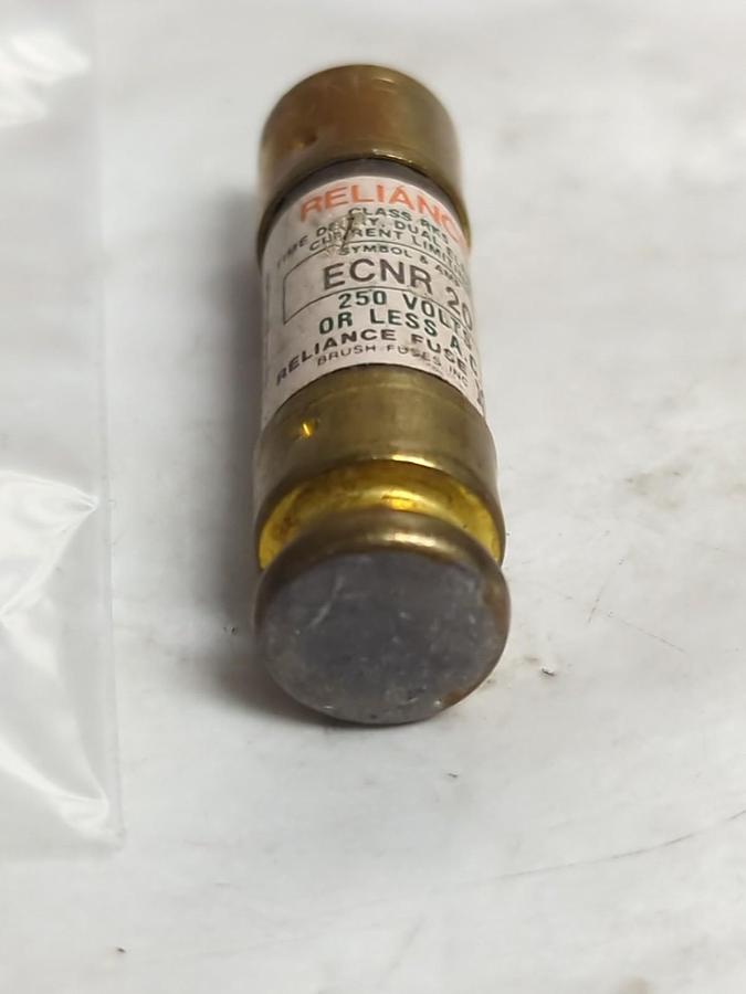 Used RELIANCE,ECNR20,TIME-DELAY 20 AMP FUSE LOT OF 2 PRE-OWNED
