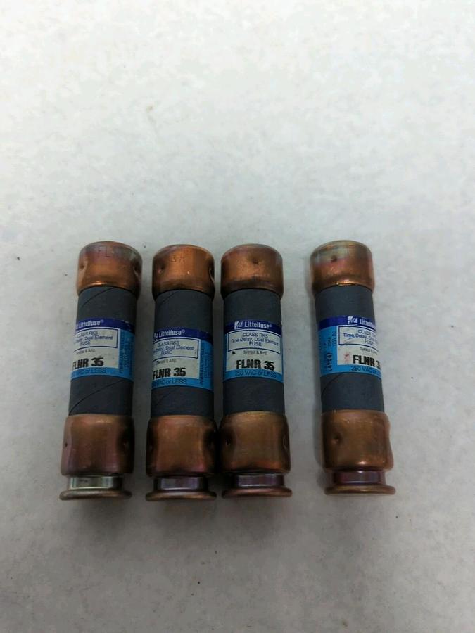 Used LITTELFUSE,FLNR-35,CLASS RK5 35 AMP FUSE LOT OF 4 PRE-OWNED