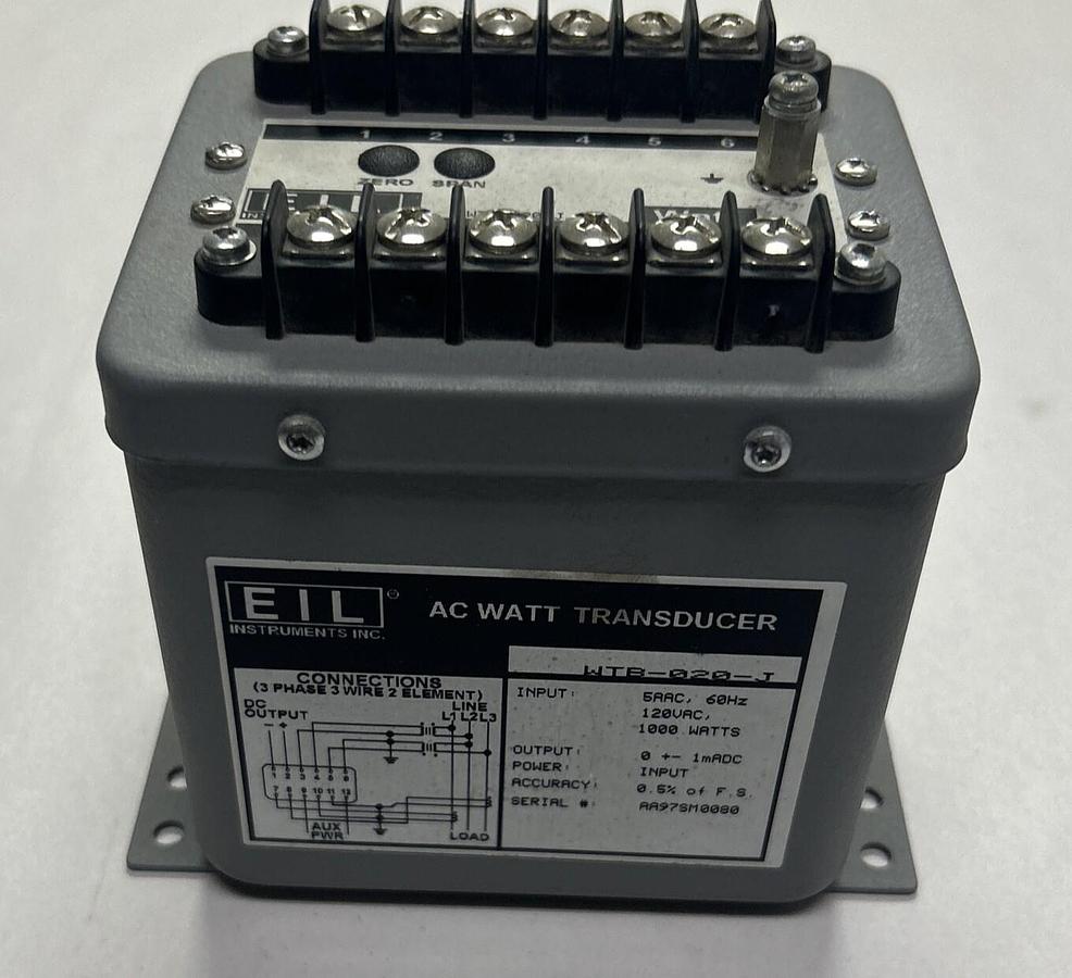 Used EIL,WTB020J,AC WATT TRANSDUCER