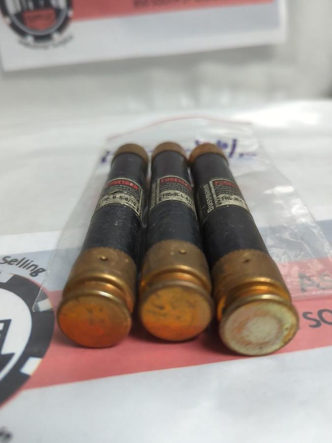 Used COOPER BUSSMANN,FRS-R-5-6/10,FUSETRON 5-6/10 AMP FUSE LOT OF 3 PRE-OWNED