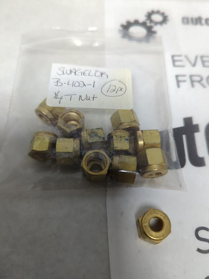 SWAGELOK,B-402-1,1/4T NUT LOT OF 12 NOS