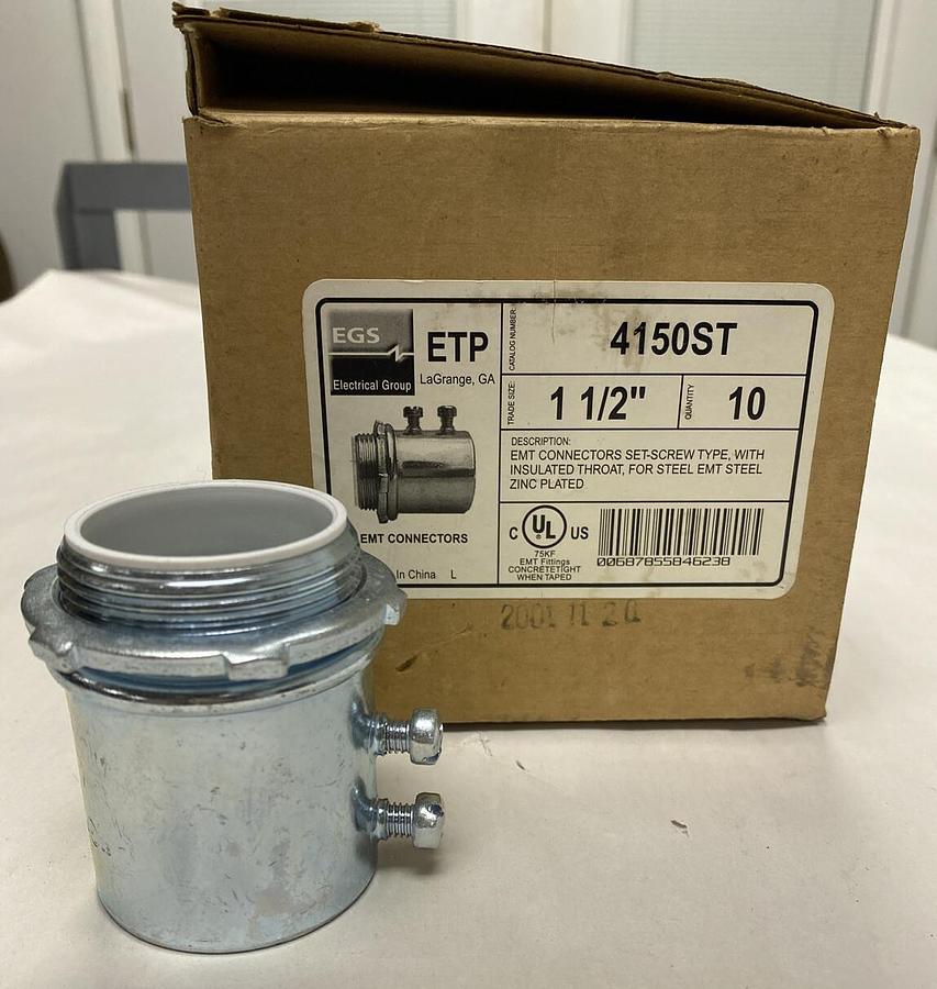 Used EGS,4150ST,Sert Screw EMT Connectors 1 1/2 INCH Box of 10 New