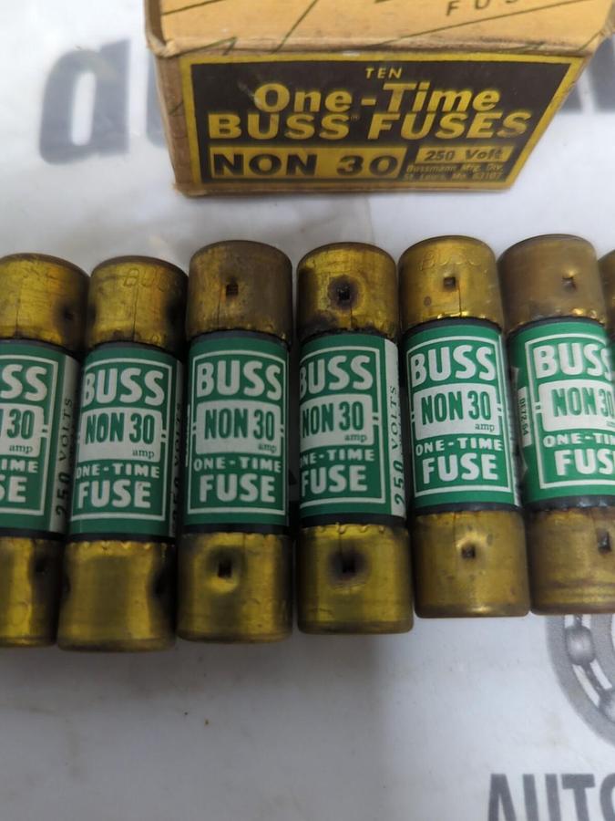 COOPER BUSSMANN,NON-30,ONE-TIME 30 AMP 250V FUSES BOX OF 10 NOS
