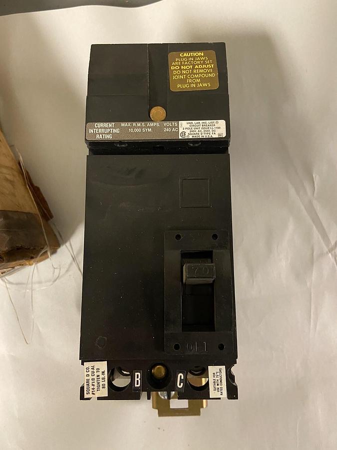 Square D,FA22070BC 70A,I-Line Circuit Breaker 240V 2 Pole
