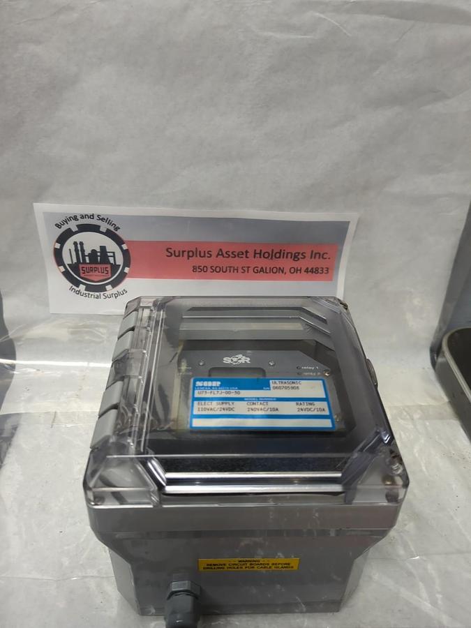 Used SOR,U73-FL7J-00-30,ULTRASONIC TRANSMITTER ELECTRIC SUPPLY 110V/24VDC 240VDC 10A