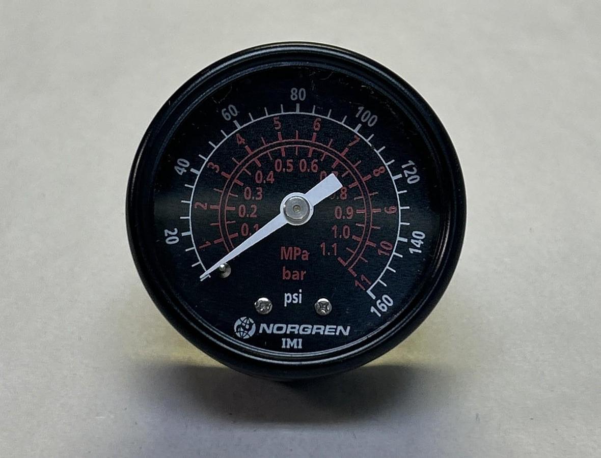 NORGREN,ZA711,PRESSURE GAUGE 0-160 PSI NOS
