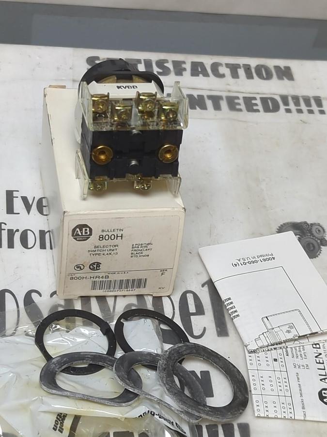 ALLEN BRADLEY,800H-HR4B,SERIES-F 2-POSITION SELECTOR SWITCH TYPE 4