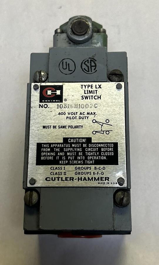 Used CUTLER-HAMMER,10316H1002C,LIMIT SWITCH