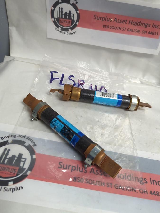 Used LITTELFUSE,FLSR40,POWR-GARD 40 AMP FUSE LOT OF 2 WITH REDUCERS PRE-OWNED
