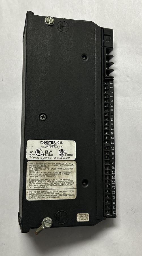 Used GE FANUC,IC660TBR101K,GENIUS BLOCK TERMINAL ASSEMBLY