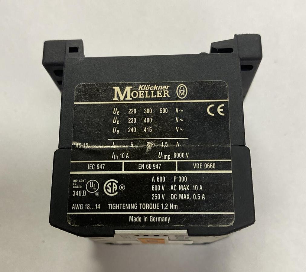 Used KLOCKNER MOELLER,DILER-22,CONTACTOR RELAY 3A 24V LOT OF 8