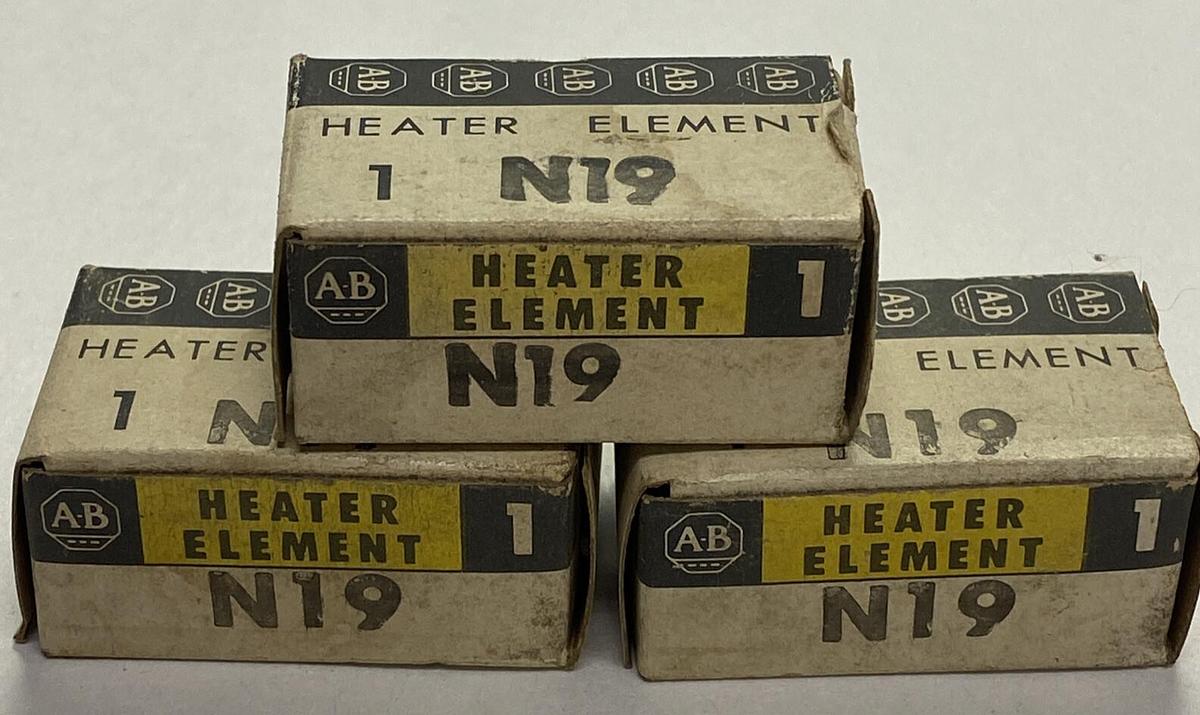 ALLEN BRADLEY,N19,OVERLOAD RELAY HEATER ELEMENT LOT OF 3 NOS