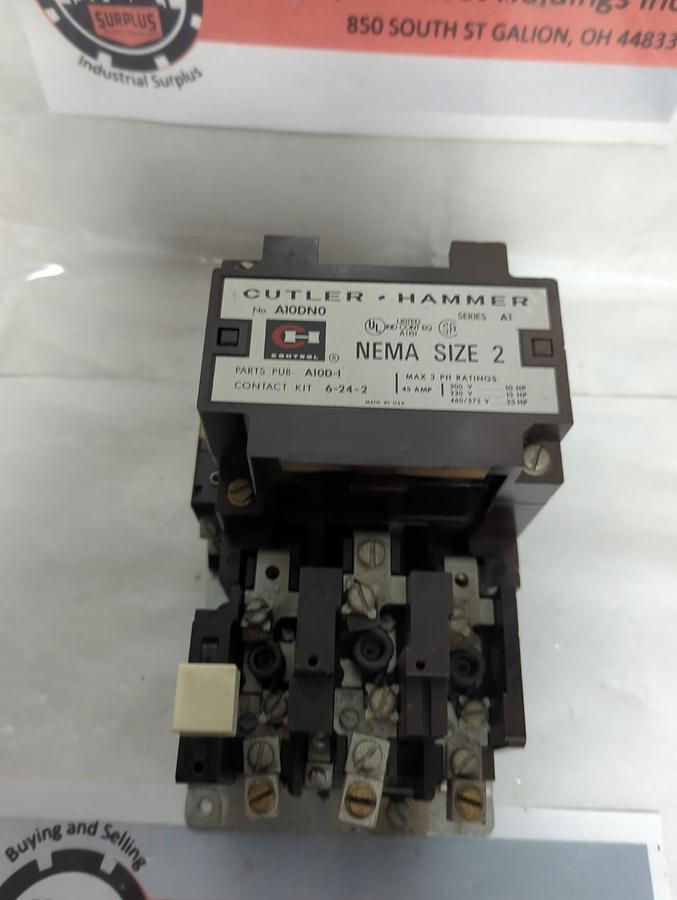 Used CUTLER-HAMMER,A10DN0,MOTOR STARTER SIZE 2 3-POLE 45 AMP PRE-OWNED