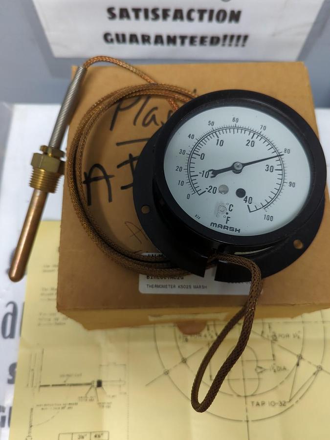 MARSH,K5025,THERMOMETER 0-100 NOS