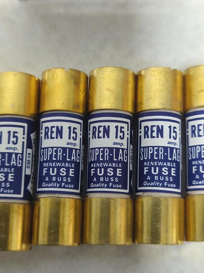 COOPER BUSSMANN,REN-15,SUPER-LAG RENEWABLE FUSES BOX OF 10 NOS