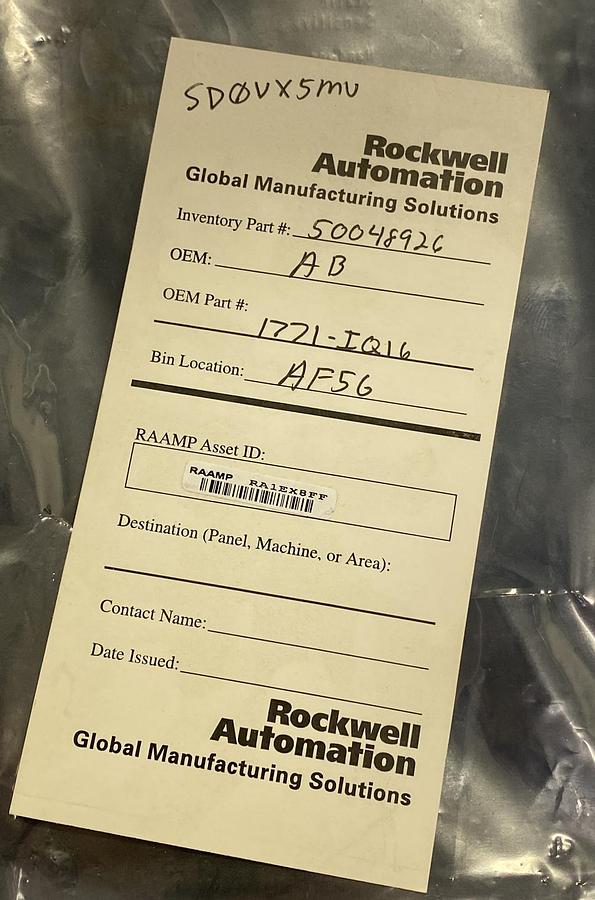 Used ALLEN BRADLEY,1771-IQ16,SER A ISOLATED 24V DC INPUT MODULE REFURBISHED