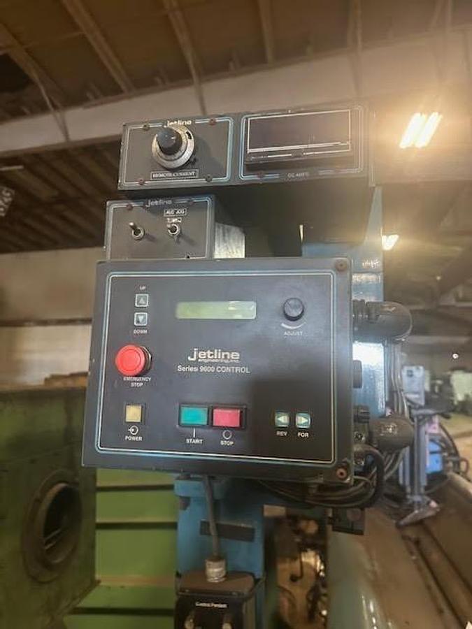 Used Jet-Line LWS-48Z,48" Rail Mounted Seam Welder w/Miller Power Supply