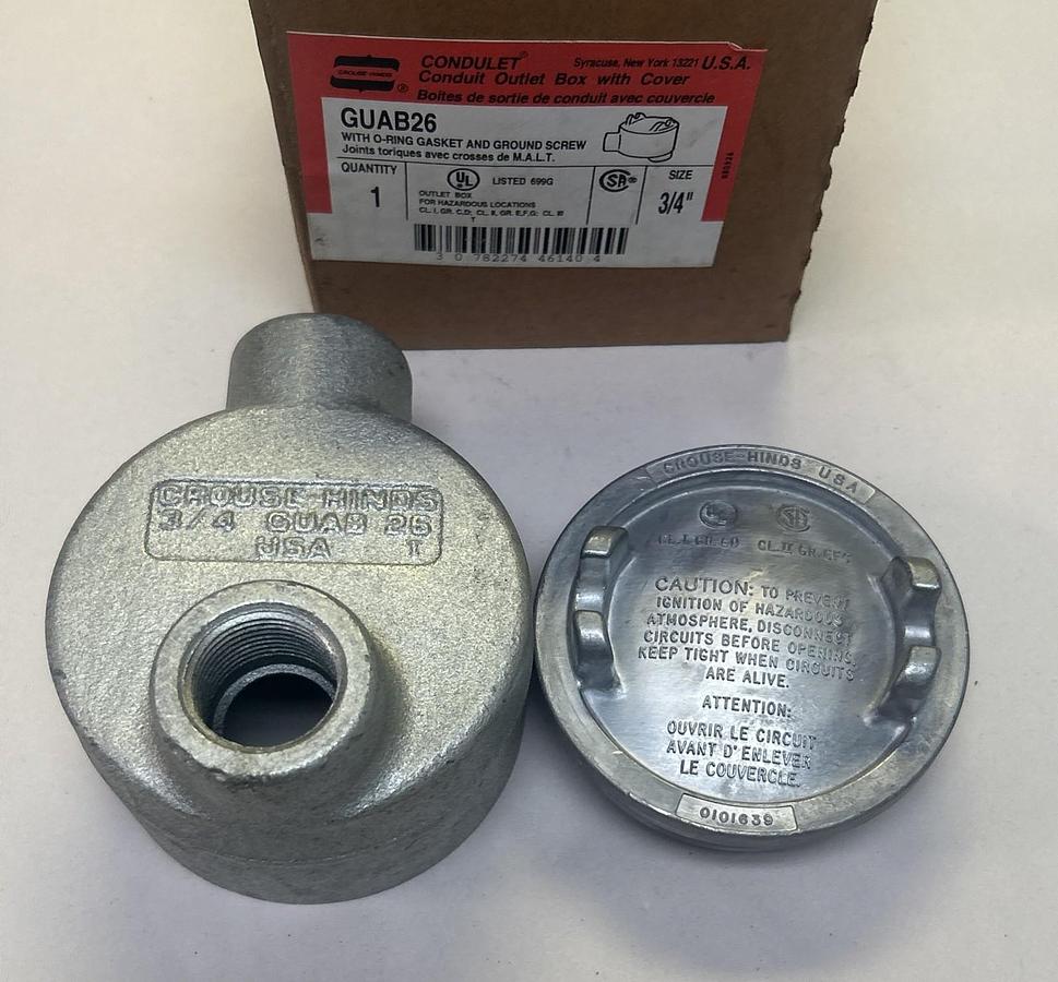 CROUSE HINDERS,GUAB26,CONDUIT OUTLET BOX WITH COVER NOS