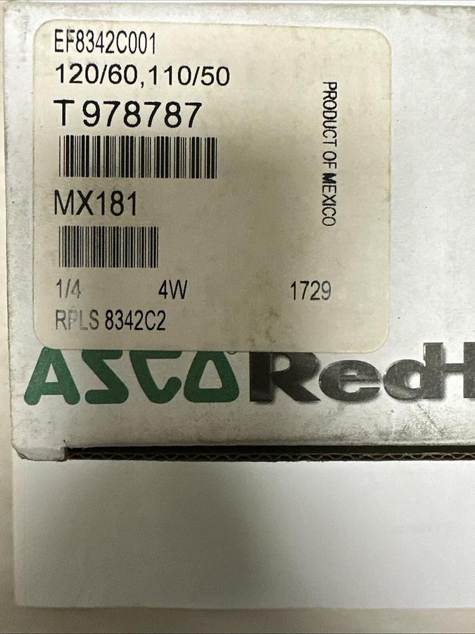 Used Asco,EF83242C001,Solenoid Valve 120/60 110/50