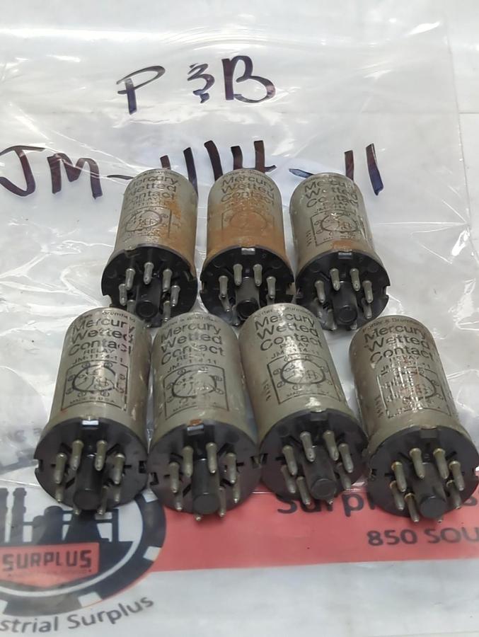 Used P&B,JM-1114-11,RELAY 8-PIN LOT OF 7 PRE-OWNED
