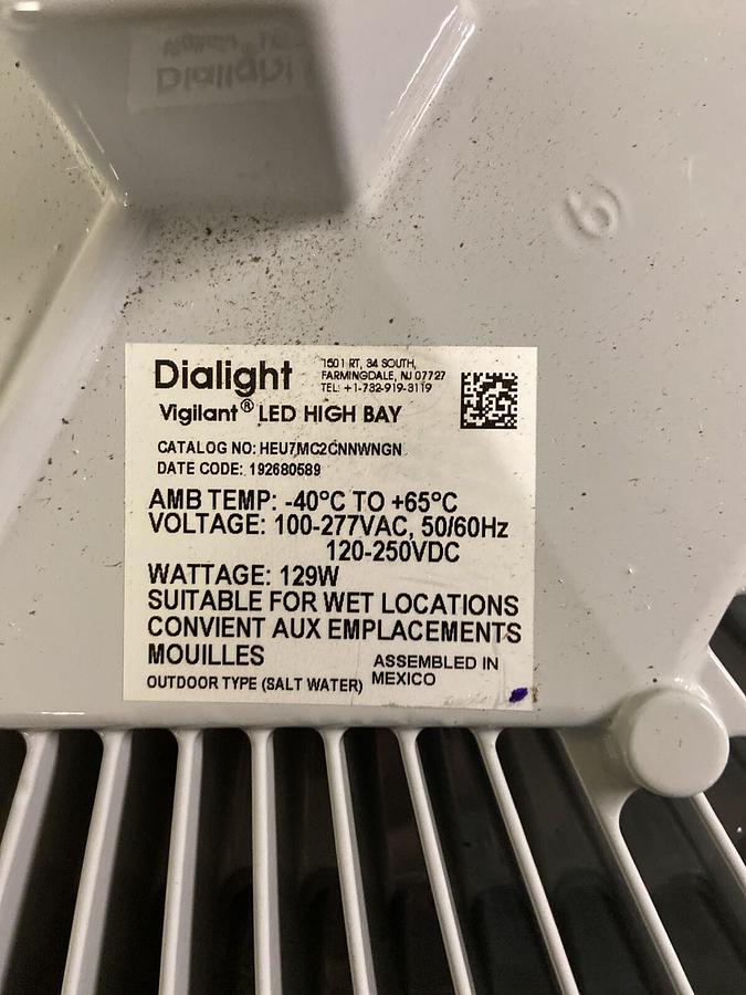 Used Dialight,HEU7MC2CNNWNGN,LED High Bay 19500 Lumen 129 Watt 5000K 100-277V