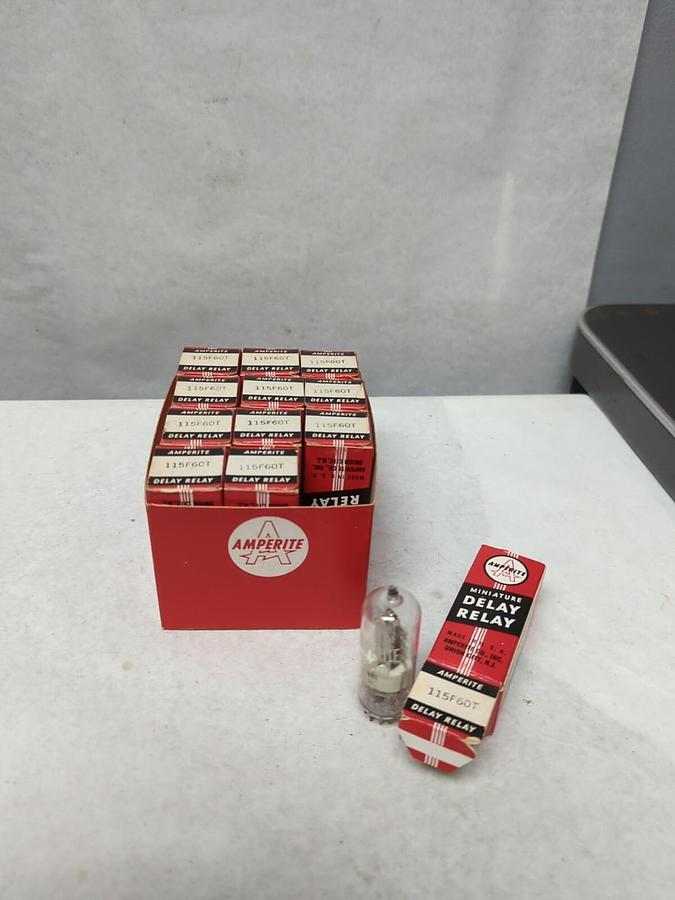 AMPERITE,115F60T,VACUUM TUBE/MINIATURE DELAY RELAY LOT OF 12 NOS