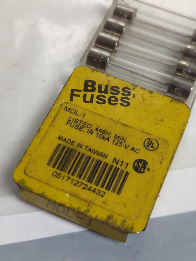 COOPER BUSSMANN,MDL-1,1 AMP FUSE LOT OF 7 NOS