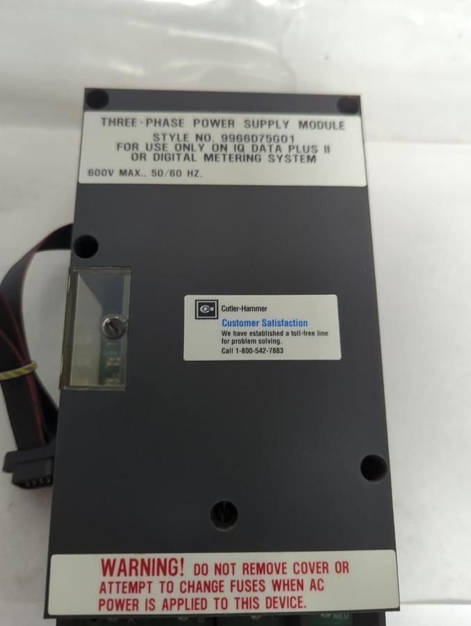 Used CUTLER HAMMER,9966D75G01,THREE PHASE POWER SUPPLY MODULE PRE-OWNED