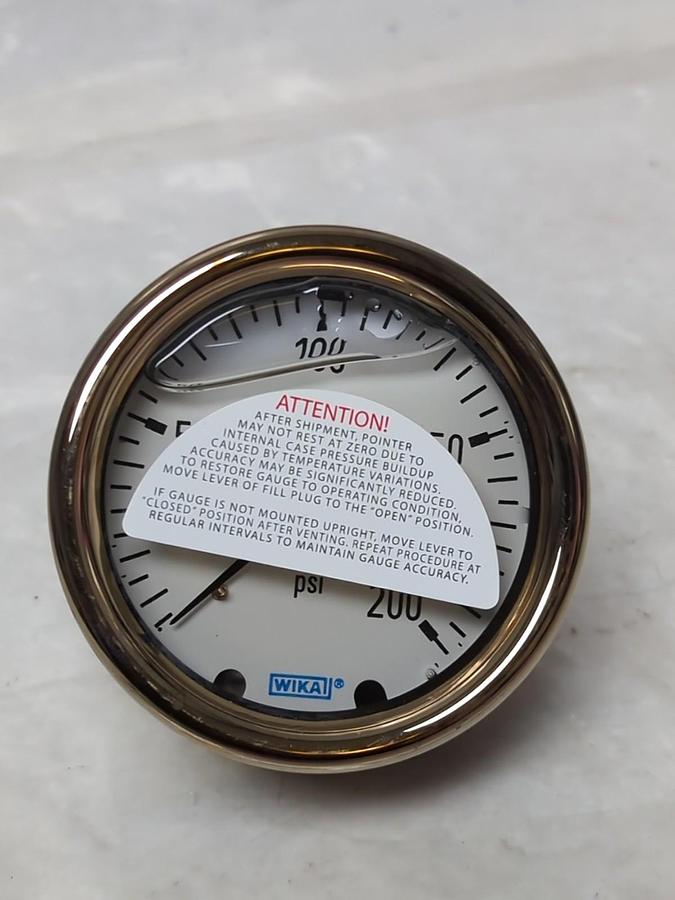 WIKA,0-200,LIQUID FILLED GAUGE 0-200 PSI 2-1/2 FACE NOS