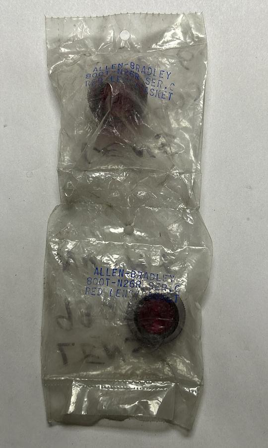 ALLEN BRADLEY,800T-N26R,RED LENS LOT OF 2 NEW