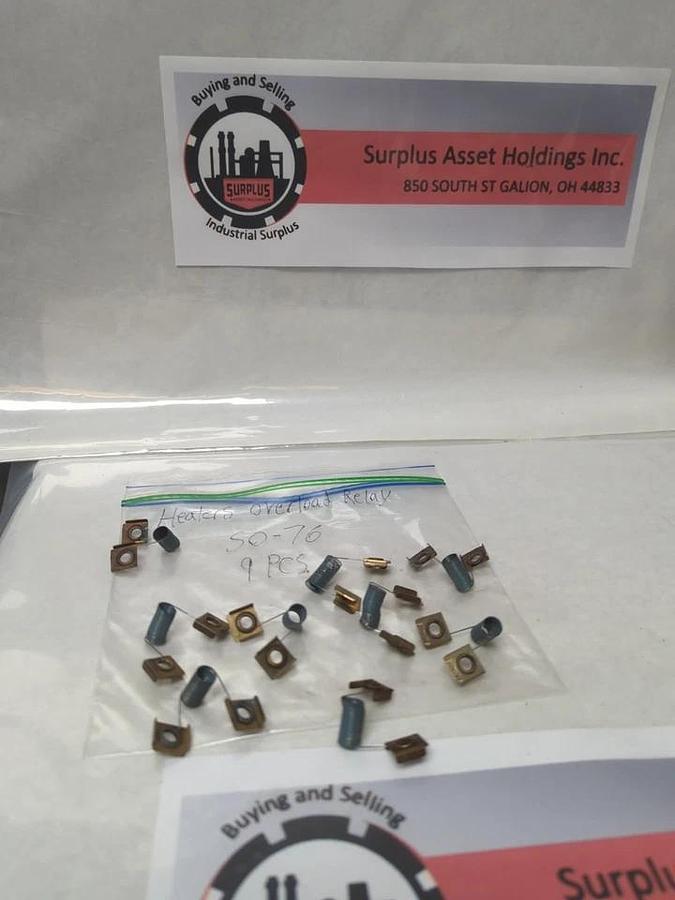 Used JOSLYN CLARK,S0-76,OVERLOAD THERMAL HEATER ELEMENT LOT OF 9 PRE-OWNED