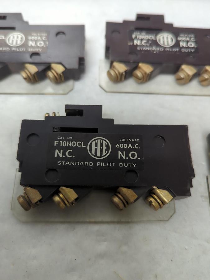 Used I.T.E.,F10N0CL,AUX CONTACT STANDARD PILOT DUTY 600 AC LOT OF 5 PRE-OWNED