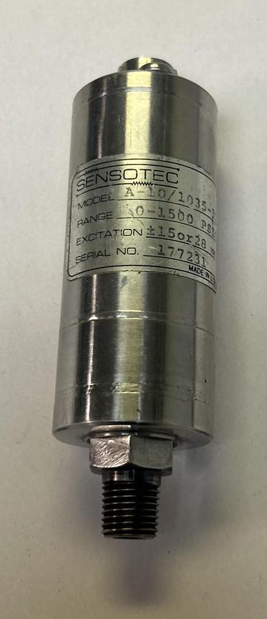 Used SENSOTEC,A-10/1035-32,PRESSURE TRANSDUCER RANGE 0-1500 PSIG
