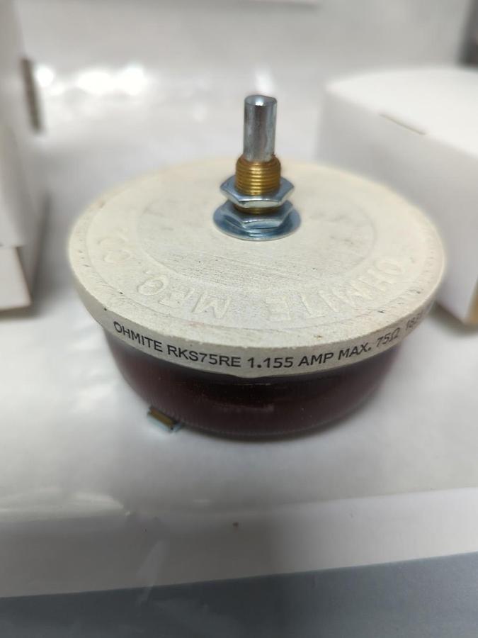 OHMITE,RKS75RE,RHEOSTAT 100 WATT 1.1555 AMP 75 OHM NOS