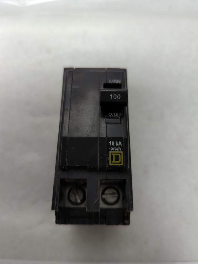 Used SQUARE D,QOB2100,CIRCUIT BREAKER 100 AMP 2-POLE PRE-OWNED