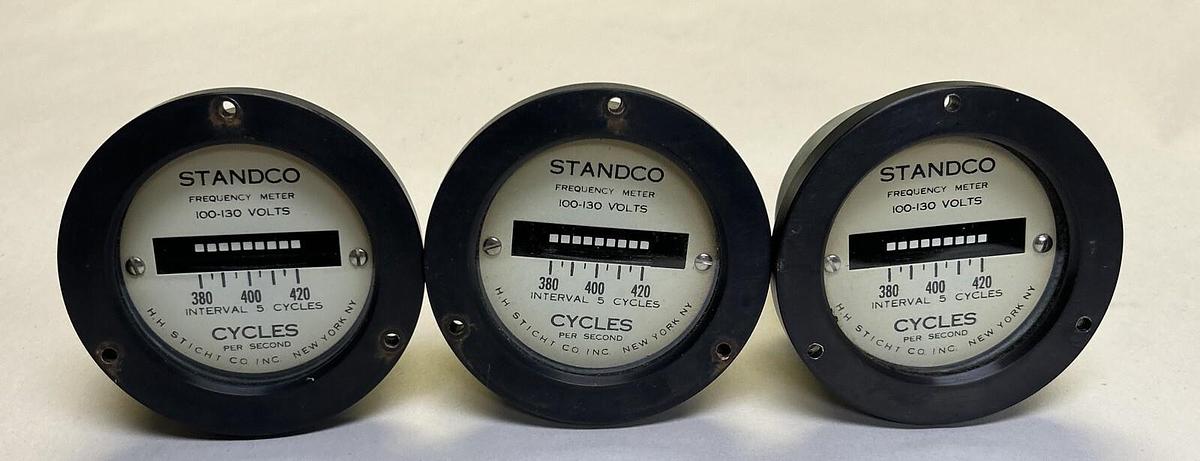 Used STANDCO,N/A,FREQUENCY METER 380-420 CYCLES PER SECOND LOT OF 3