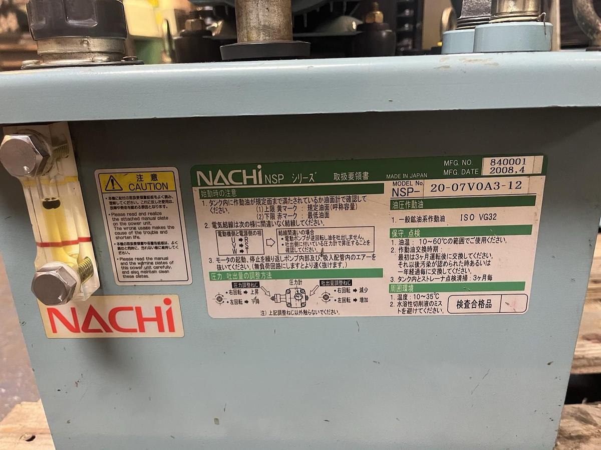 Used NACHI,20-07V0A3-12,HYDRAULIC PUMP PACK UNIT .75kW