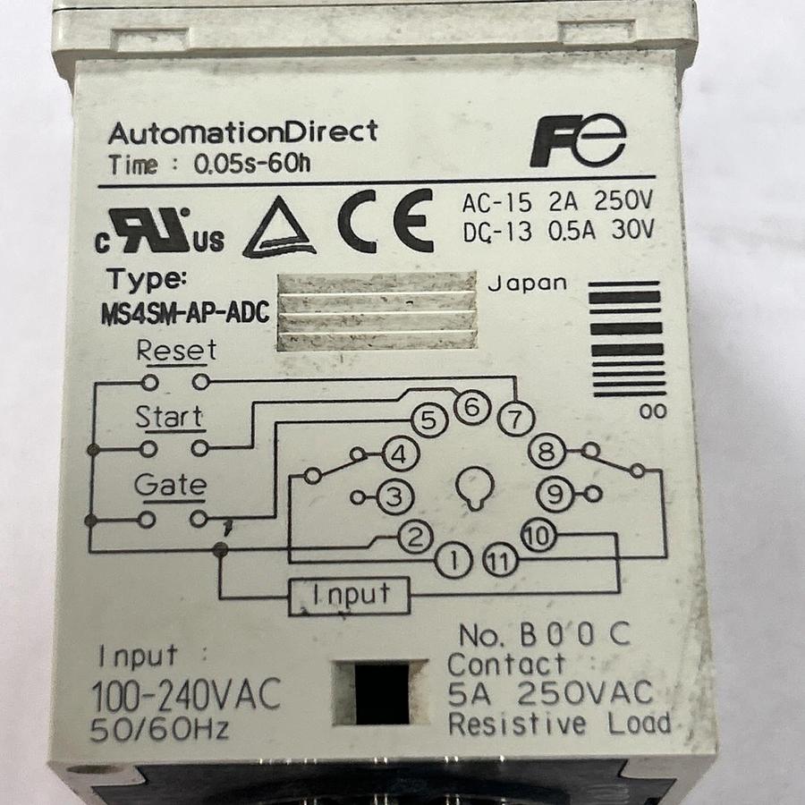 Used AUTOMATION DIRECT,MS4SM-AP-ADC,TIMER RELAY
