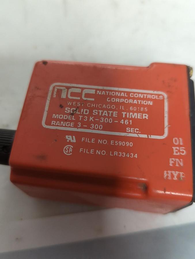 Used NATIONAL CONTROLS,T3K-300-461,SOLID STATE TIMER 3-300 SECONDS PRE-OWNED