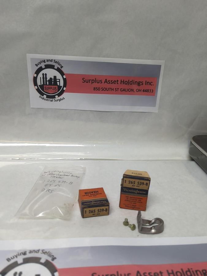 WESTINGHOUSE,265 539-B,OVERLOAD THERMAL HEATER RELAY LOT OF 2 NOS