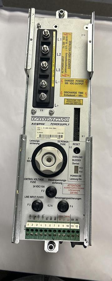 Used INDRAMAT,KDV-1.3-100-220/300-220,SERVO POWER SUPPLY REFURBISHED